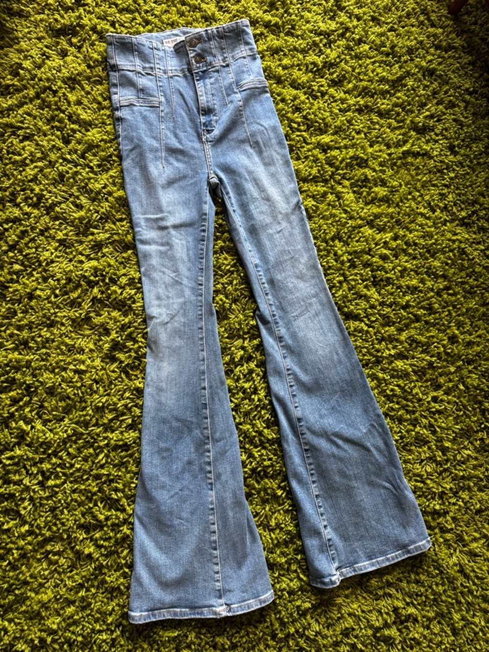 Free People Light Blue High-Rise Flare Jeans